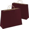 Wine Shopping Bags 16" x 6" x 12"; Pack of 250 Dark Wine Paper Bags with Handles Bulk; 150 GSM Wine Kraft Bags with Handles; Purple Wine Gift Bags Bul