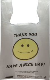 White Plastic Thank You Bags with Handles 11.5 x 6.5 x 20; Polyethylene Thank You Plastic Bags for Small Business Pack of 800; Single Use Plastic Groc