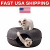 LARGE Cat Tunnel Cave Bed USA SELLER Felt Donut Cat House Detachable Small Pet