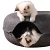 LARGE Cat Tunnel Cave Bed USA SELLER Felt Donut Cat House Detachable Small Pet