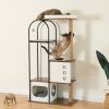 Cat Tree Tower for Indoor Cat, Cat Tower House with Scratcher Post, Cat Tree Condo with Scratching Pads, Cat Furniture with Resting Bed