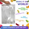 Pack of 5 Metallic Reusable Hot Or Cold Insulated Thermal Cooler Bags 13 x 19 x 7.5 Food; Lunch; Storage Thermal Carry Bags 13x19x7.5 Grocery; Fruit;