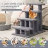 24 Inch 4-Step Pet Stairs Carpeted Ladder Ramp Scratching Post Cat Tree Climber