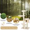 4-Layer 68.5-Inch Wooden Cat Tree Condo Activity Tower with Sisal Posts