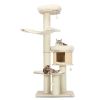 4-Layer 68.5-Inch Wooden Cat Tree Condo Activity Tower with Sisal Posts