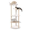 (Do Not Sell on Amazon) Multi-Level Cat Tree Modern Cat Tower Wooden Activity Center with Scratching Posts Beige