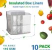 Insulated Box Liners Pack of 10 Thermal Box Liners 12x10x9 Box Size; Metalized Cold Shipping Boxes with Gusseted Bottom 12 x 10 x 9 for Frozen Food wi