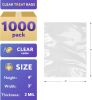 Clear Treat Bags 3" x 4"; Pack of 1000 Plastic Clear Gift Bags for Candy; Cookies; Organizing Small Items; 2 Mil Polyethylene Clear Favor Bags with Op