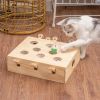 Mewoofun 8 Holes Cat Toys Interactive Whack-a-mole Solid Wood Toys for Indoor