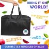 Black Thermal Pizza Bag 23x14.5x15 Thick Insulated Food Delivery Bag Pack of 2; Pizza Bags for Delivery 23" x 14 1/2" x 15" Catering Bag for Food Deli