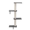 5 Pcs Multi-Level Wall-Mounted Indoor Cat Tree Furniture with Scratching Board, Condo, Perches, Bridge for Indoor Cats, Gray