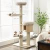 4-Layer 68.5-Inch Wooden Cat Tree Condo Activity Tower with Sisal Posts