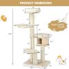 4-Layer 68.5-Inch Wooden Cat Tree Condo Activity Tower with Sisal Posts