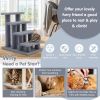 24 Inch 4-Step Pet Stairs Carpeted Ladder Ramp Scratching Post Cat Tree Climber