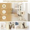 4-Layer 68.5-Inch Wooden Cat Tree Condo Activity Tower with Sisal Posts