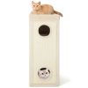 39 Inch Tall Cat Condo with Scratching Posts and 3 Hideaways and 4 Soft Plush Cushions