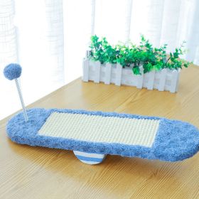 Cat Toy Scratcher with Ball Interactive Durable Kitty Seesaw Scratching Pad Pet Scratch Sofa Bed for Small Medium Cats (Color: Blue)