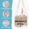 MewooFun Cat Hammock Macrame Hanging Swing Cat Bed Basket with Cotton Mat Indoor