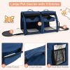 Double Compartment Pet Carrier with 2 Removable Hammocks