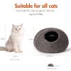 Cat Cave Bed -Handmade Wool Cat Bed Cave with Mouse Toy