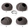 Cat Cave Bed -Handmade Wool Cat Bed Cave with Mouse Toy