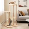 Multi-level Modern Cat Tower with Scratching Board and Post