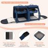 Double Compartment Pet Carrier with 2 Removable Hammocks