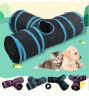 Cat 3-Way Tube Tunnels Collapsible Cat Play Tent Interactive Toy Maze with Balls and Bells