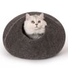 Cat Cave Bed -Handmade Wool Cat Bed Cave with Mouse Toy